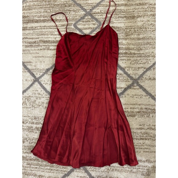 Victoria's Secret Other - Vintage Victoria's Secret M Gold Label Red 100% SILK Sexy Teddy Slip Dress
